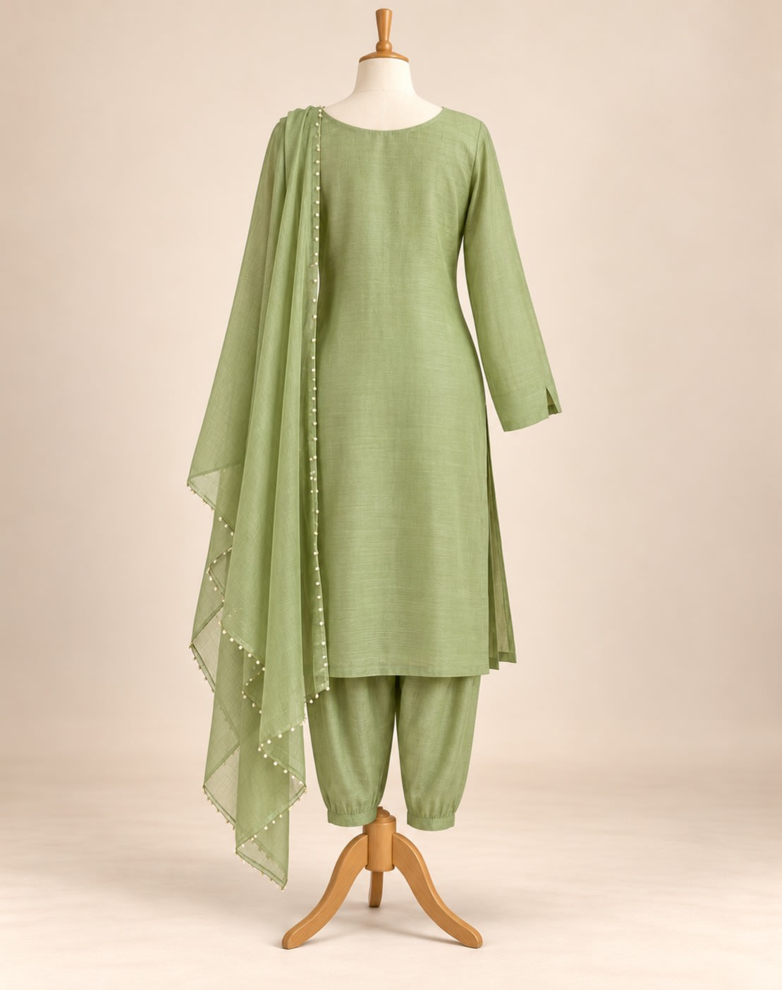 Sage Paisley Embroidered Set view 5