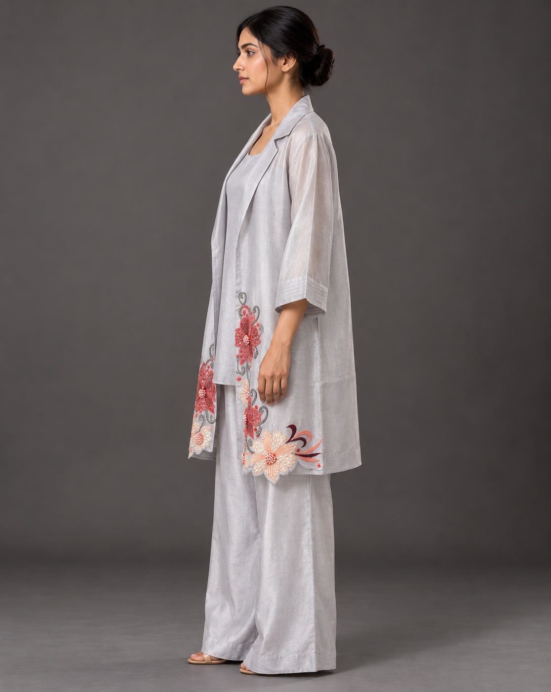 Silver Bloom Longline Co-ord Set view 3