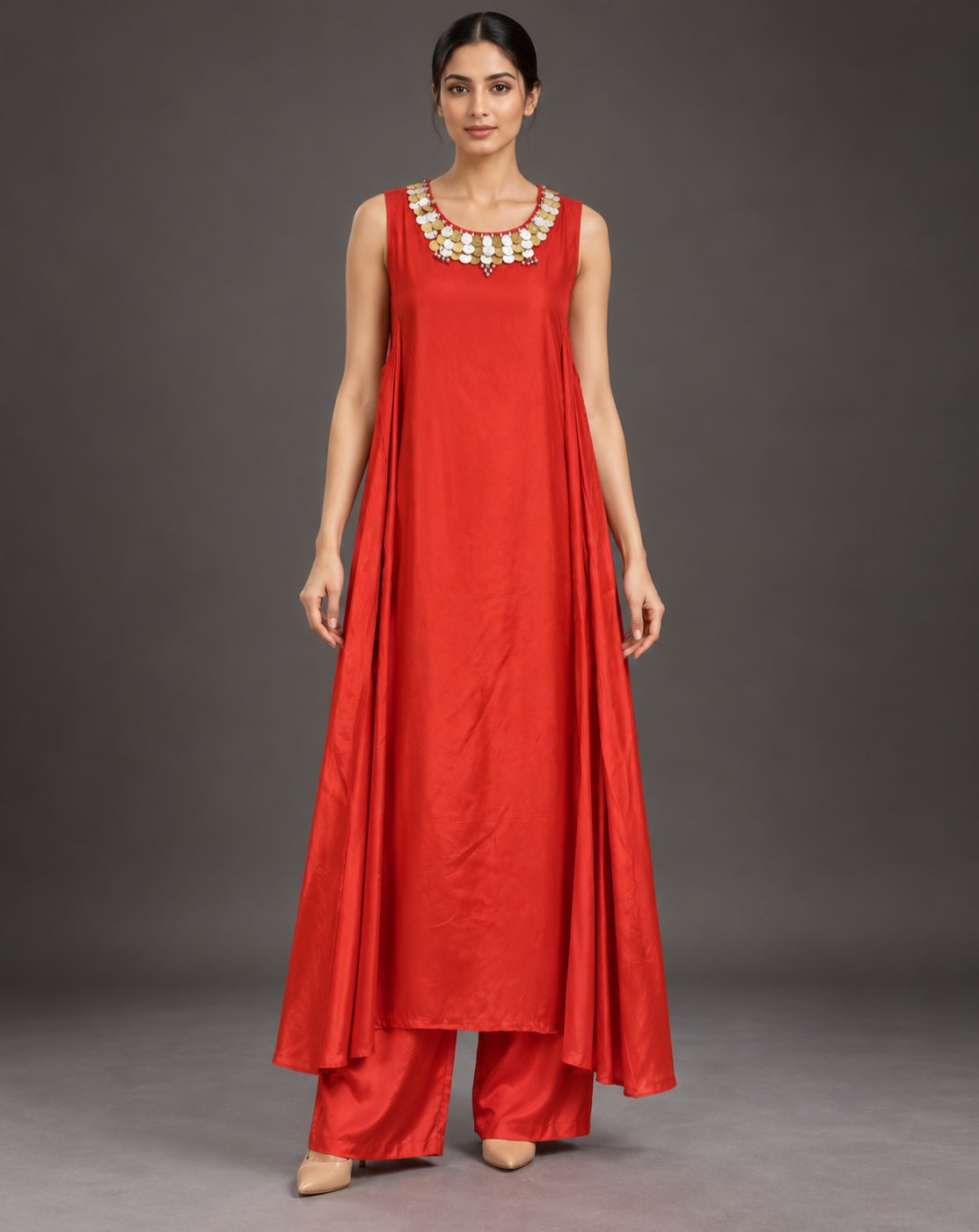 Vermilion Draped Longline Set view 1