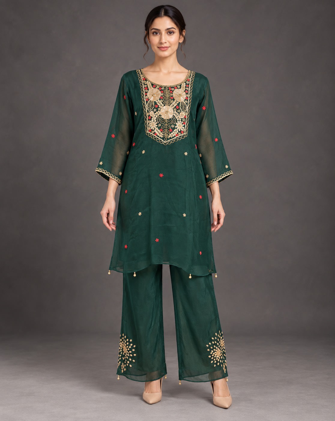 Emerald Garden Embroidered Set view 1