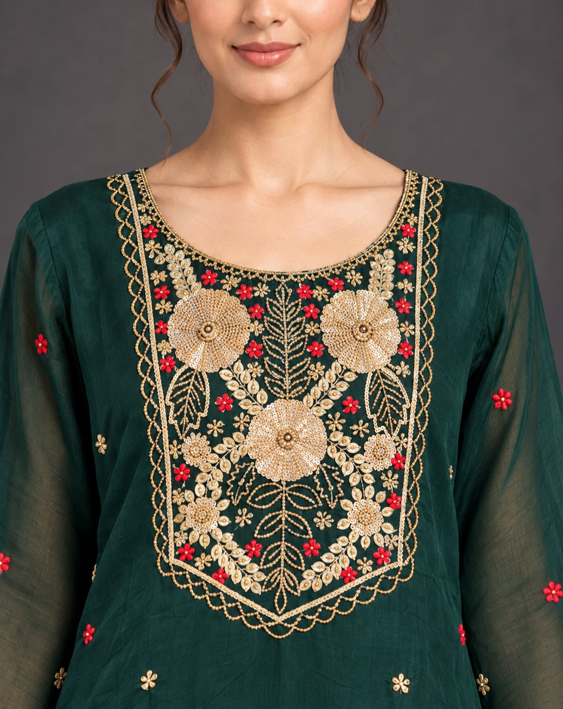Emerald Garden Embroidered Set view 2