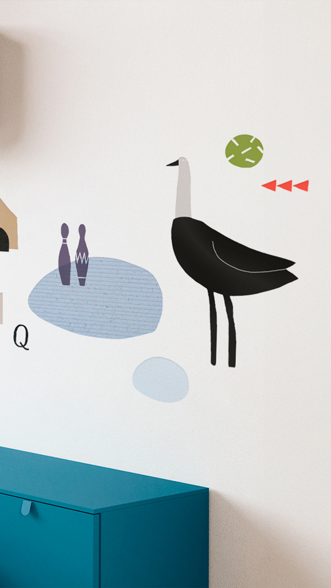 Emu sticker for kids' bedrooms - Nidi