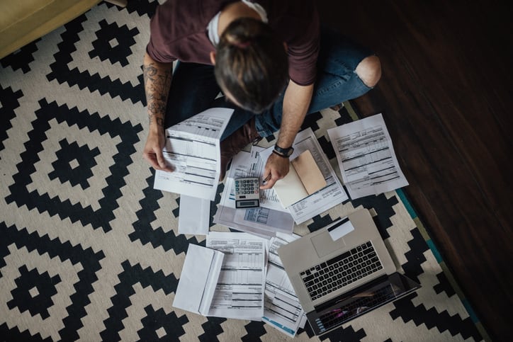 Man calculating finances