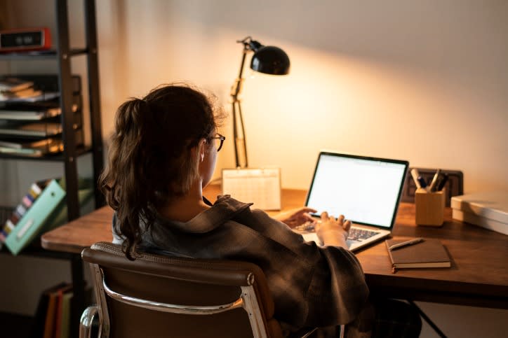 girl doing homework