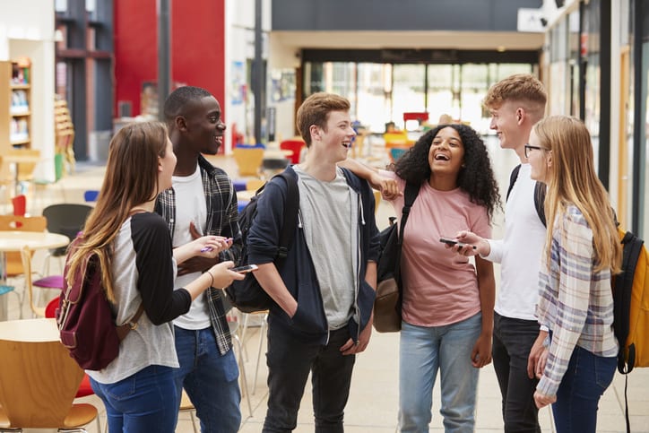 students socialising