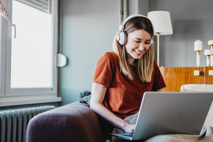 woman working from home