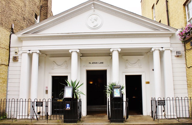 Exterior of Hidden Rooms cocktail bar, Cambridge