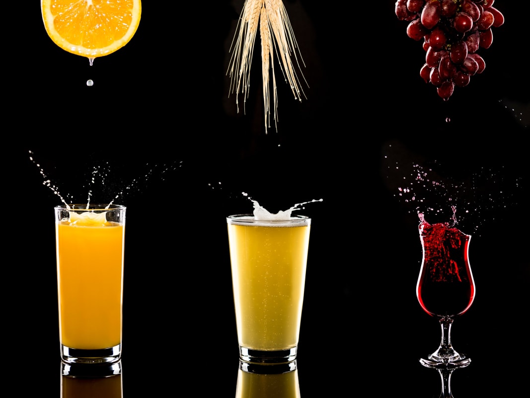 Cocktail Splash Black Background Commercial Beverage