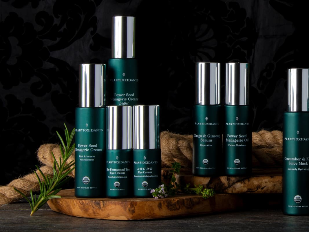 Luxury Organic Skincare Product Collection Dark Background
