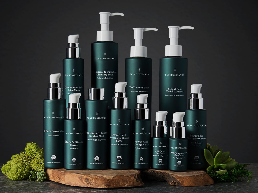 Plantioxidants Organic Skincare Collection Teal Bottles