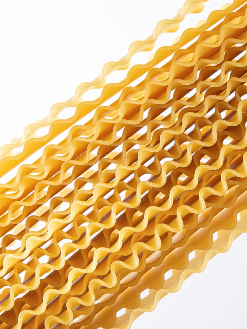 Golden Lasagna Sheets Flowing Waves Food Art