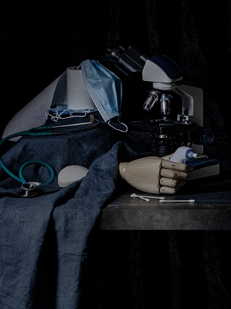 Medical Microscope Laboratory Equipment Still Life