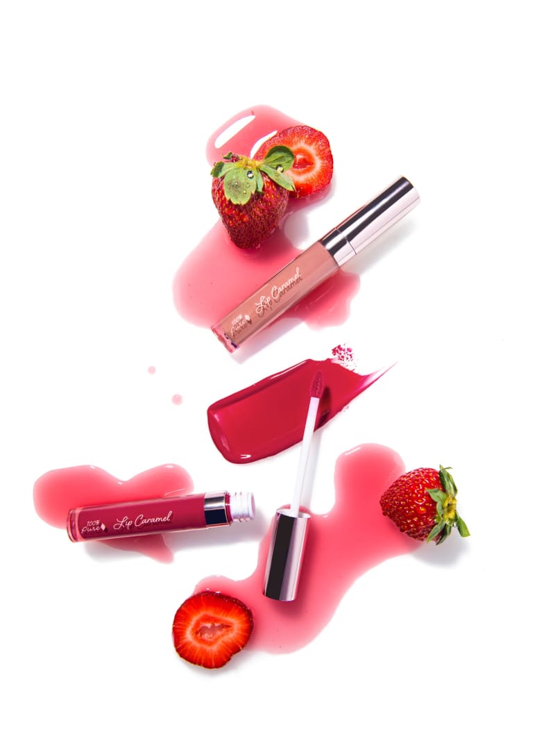 Pink Lip Gloss Strawberry Beauty Product Still Life