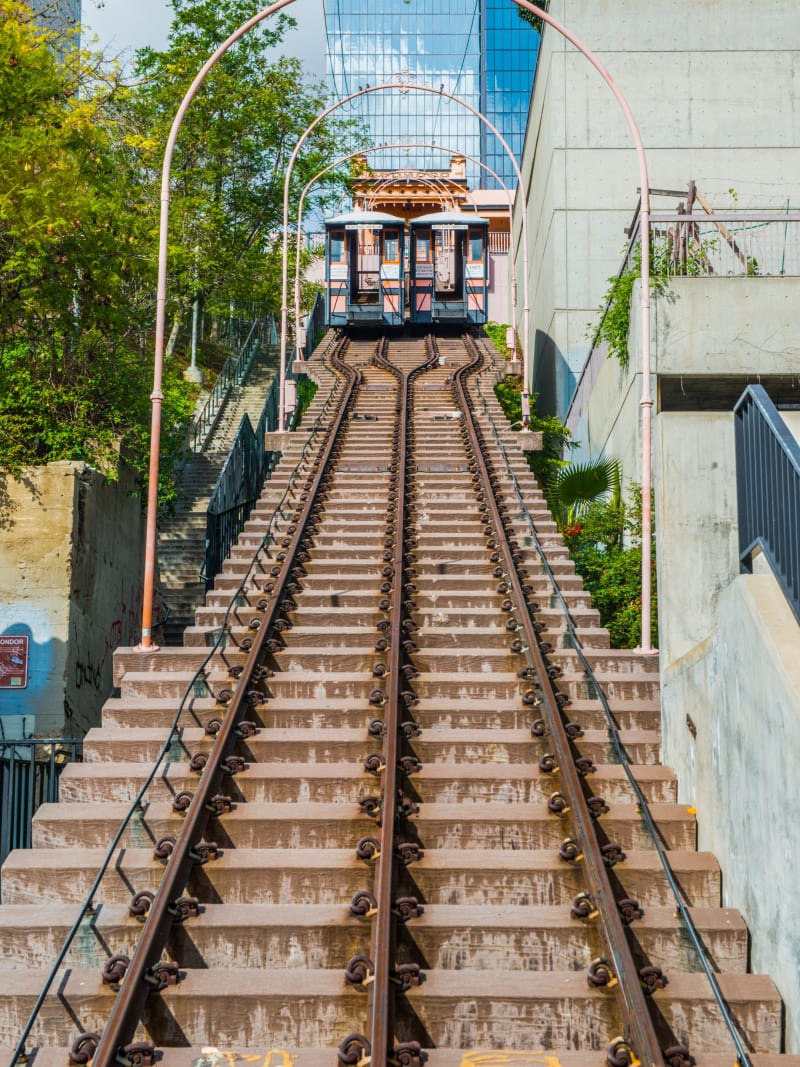 Funicular Railway Steep Tracks Urban Architecture Incline