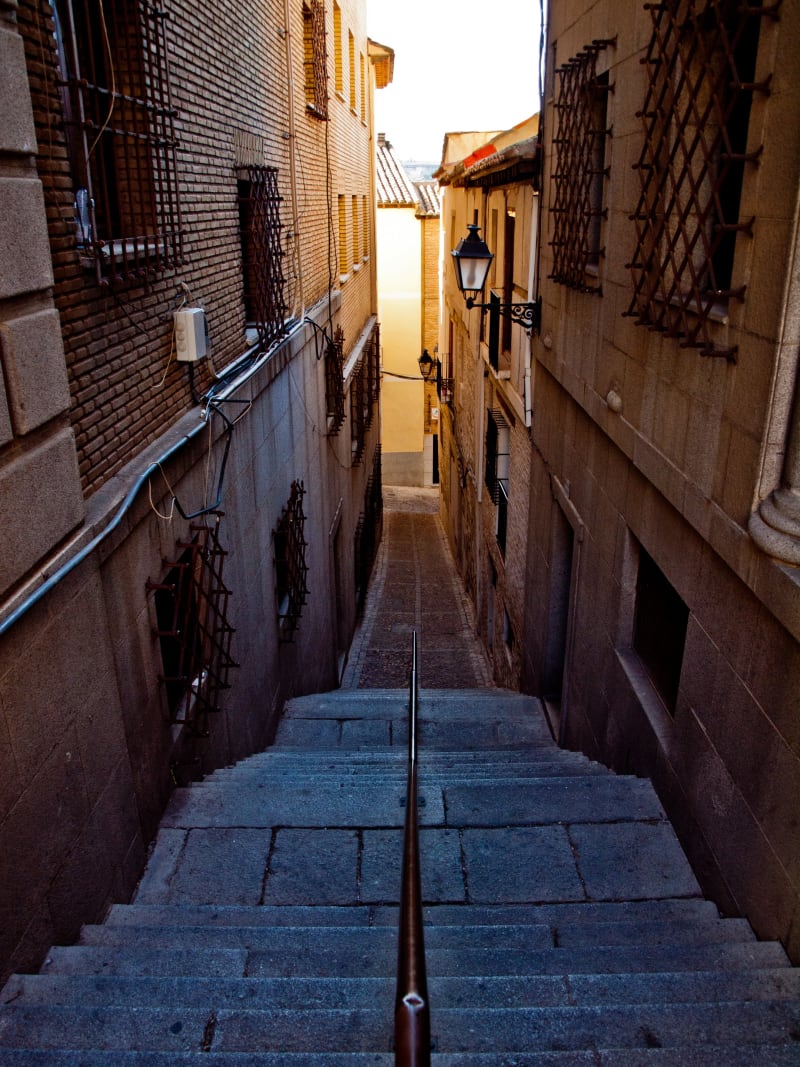 Stone Steps Medieval Alley Historic European Village