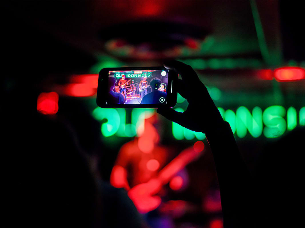 Mobile Gaming Concert Lights Bokeh Nightlife Scene