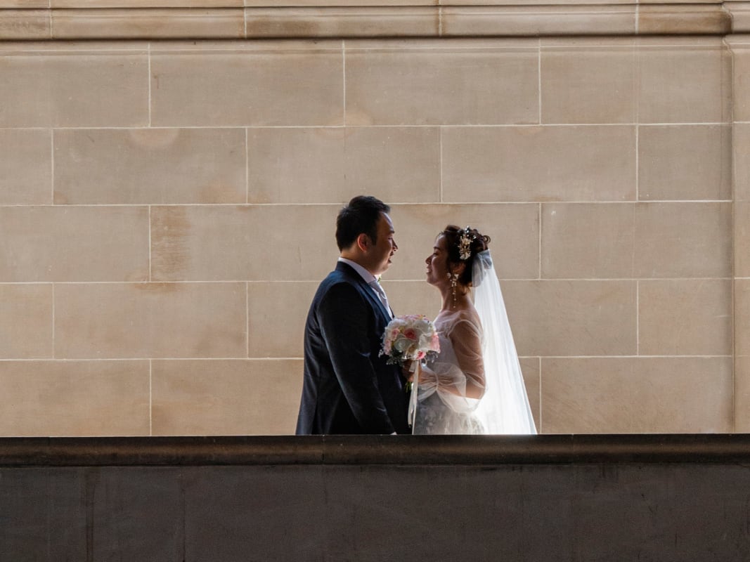 Wedding Couple Limestone Architecture Romantic Portrait