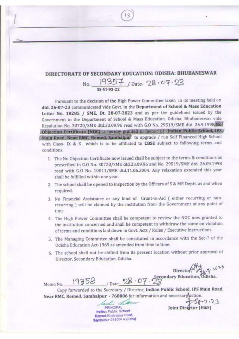 1789704378440 NO OBJECTION CERTIFICATE