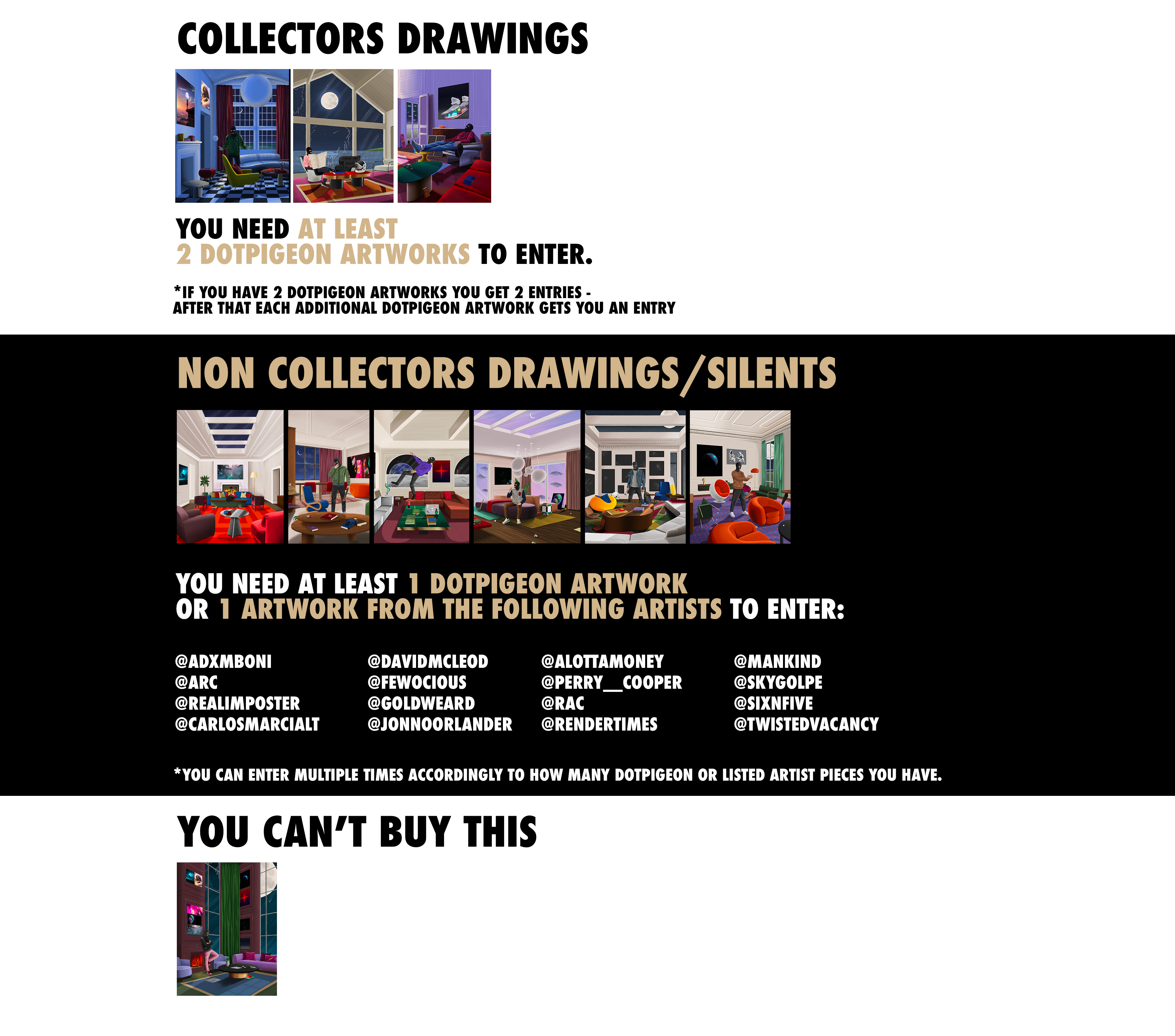 Dotpigeon drawing entry rules