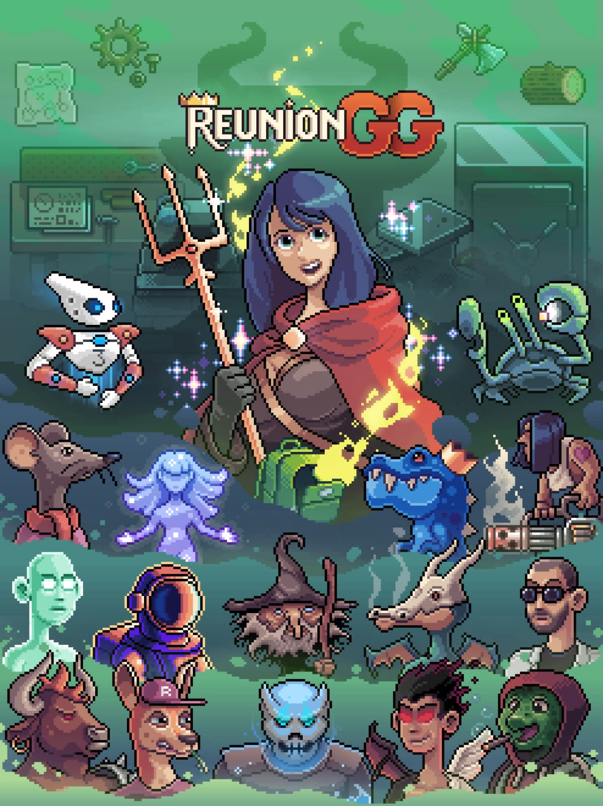 **Reunion Species:** A Journey Through the Ape Reunion Universe" Limited Edition Poster by Rug Doctor and Wold of Reunion **(Digital Version)**

### Exclusive Offer: Enjoy a Special 50% Discount on the Physical Poster When You Own the Digital Version!

🌟 Celebrate Year Two with Ape Reunion 🌟

Embark on a visual odyssey with our latest collector's item: the "Reunion Species" limited edition poster, exclusively crafted by the renowned **RugDoctor**, the visionary artist and developer at the heart of Ape Reunion & Reunion Species.

𝕏 [RugDoctor](https://twitter.com/RugDoctorApe)

**Phsyical Product Details:**
-  Dimensions: 18" X 24"
- Material: Premium matte paper
- Limited Edition: Only a select number available
- Signature: Hand-signed and numbered by the Ape Reunion team
- Packaging: Shipped in a protective paper within a durable 3" poster tube

**Exclusive Inclusions:**

* A collection of vibrant Ape Reunion stickers
* A heartfelt thank-you letter from our team
* Unique Design: This poster is a homage to our groundbreaking year, featuring some of the most exceptional 1/1 characters from our Reunion Species collection. These characters aren't just a feast for the eyes; they're soon-to-be iconic playable characters in our upcoming MMO RPG, Reunion, in beta now.

**Digital Mint Offer: Hold the digital version of this poster and enjoy an exclusive 50% discount on the physical print at checkout. This unique opportunity allows you to be a part of the Ape Reunion legacy both in the digital and physical realms.**

### Shipping: All orders will be dispatched starting January 1st, 2024.

Get Yours Today! Don't miss this chance to own a piece of Ape Reunion's vibrant history. Celebrate our milestones and the global parties that marked our second year. This poster is not just art; it's a story, a memory, and a piece of our ever-evolving universe.