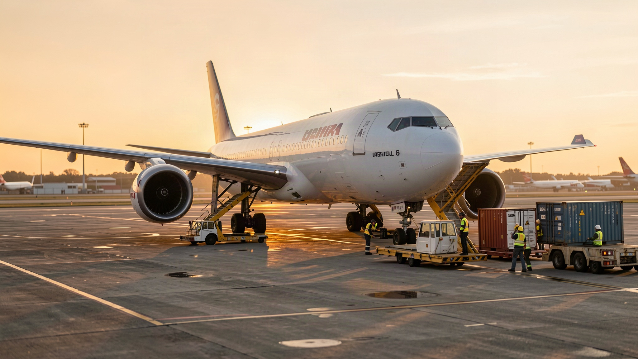 Cargo aircraft in flight