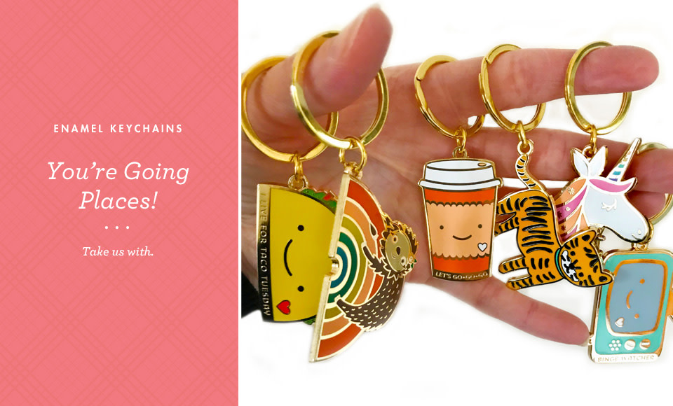 New! Enamel Key Charm • Key Chains