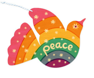 Rainbow Dove Ornament