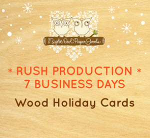 Rush Production - Wood Holiday Cards - 7 Business Days