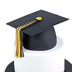 Classic Black & White Graduation Cake view 2