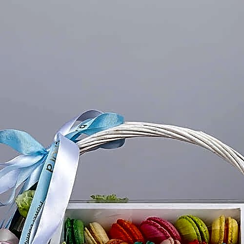 Sweet Macaron Bloom Flower Basket 7285 view 2
