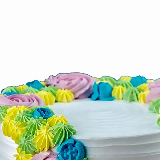 Floral Cream Bouquet Cake view 2