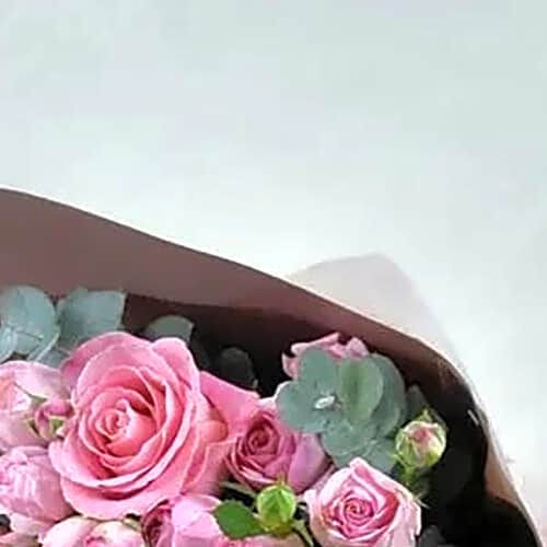 Pink bucket with rosemary view 2