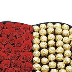 Love Heart Roses with Chocolates view 2