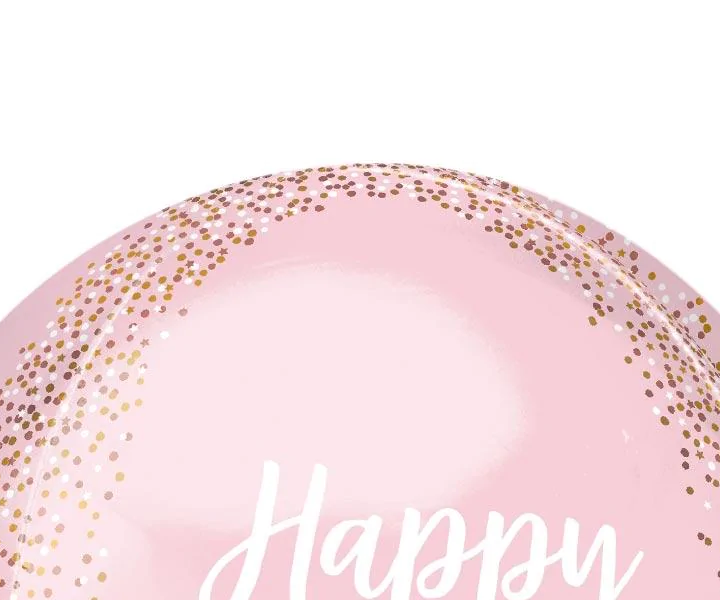 Blush birthday Orbz Balloon view 2