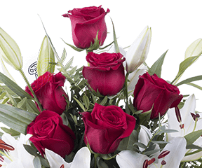 Delicate attention: Roses and Lilies view 2
