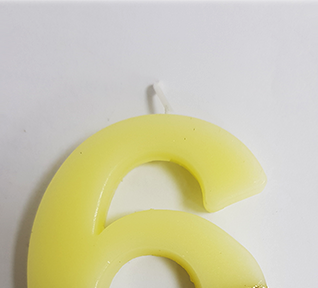 Birthday candle number 6. view 2
