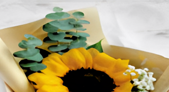 Sunflower roses with decoration. view 2