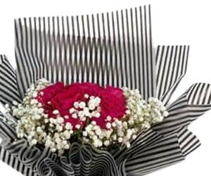 Red rose bouquet with gypsum 4 view 2