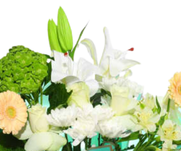 A bouquet of white and blue roses.. view 2