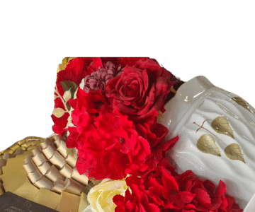 Belgian chocolate tray with flowers view 2