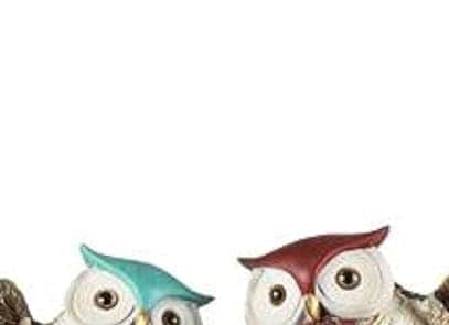 Family owl decorative statue view 2