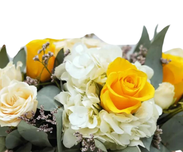 Yellow & White Roses view 2