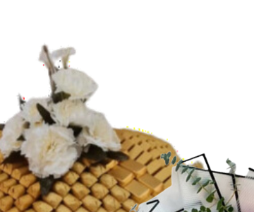 Mixed pink and white roses and gypsum… with tray chocolate mix 10 view 2