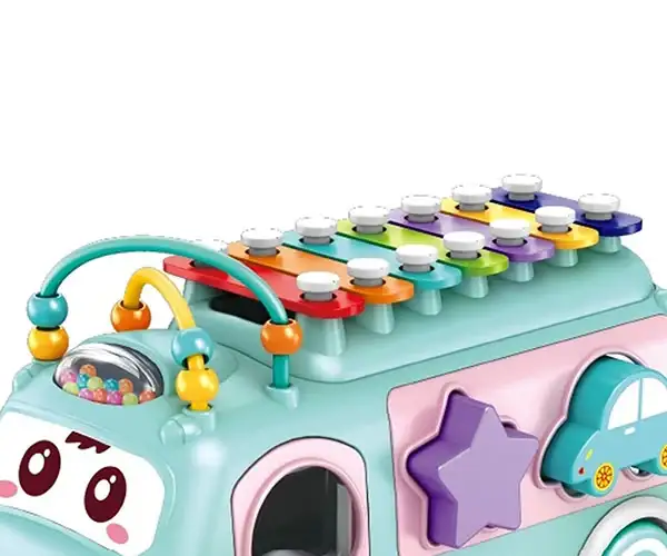 Huanger - Baby Toys Musical Bus Toy for 24+ Months - Blue view 2