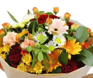 joyful blooms with bluetooth earphones with free candle view 2