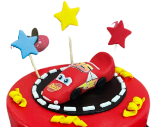 Red car cake view 2