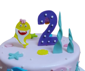 Colorful shark cake view 2