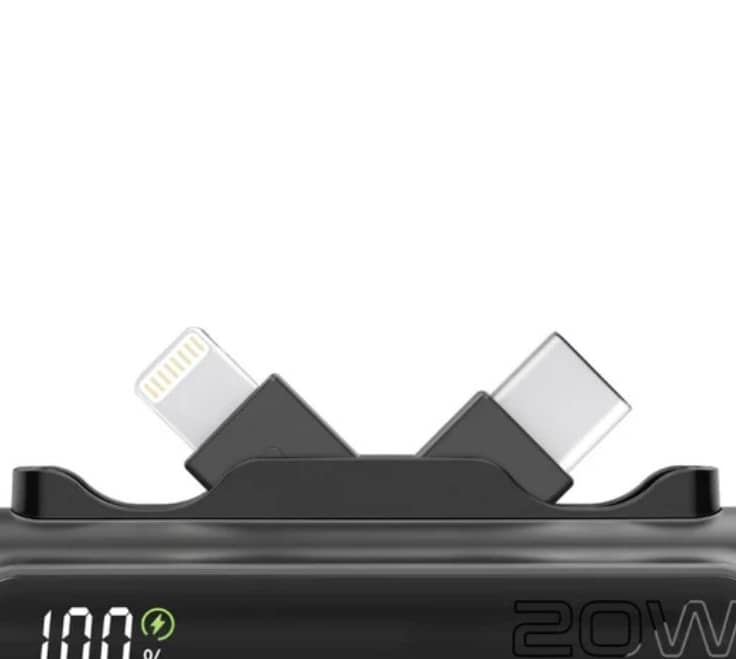 Promate PowerUp-Duo Ultra-Compact Fast Charging Power Bank with Dual foldable USB-C & Lightning Connectors, 5000mAh Battery Capacity, Rapid Charging 20W USB-C, PowerUp-Duo 2 view 2