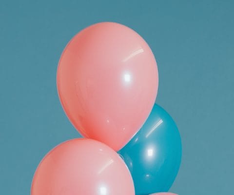 5 Blue & Pink Balloons 5 ballon view 2