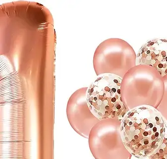 One Gold Balloon Bunch view 2